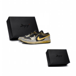 Jordan Air Jordan 1 Skateboard Shoes Unisex Low top Yellow/Gold 553558-172(Team80-S-BOX) 36.5