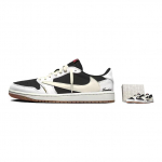 Jordan x Travis Scott Air Jordan 1 Polsterdus Kulumiskindel Madalad Vintage Korvpallijalatsid Unisex Valge DZ4137-700(Team1803-3) 35.5