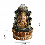 Lauapealne purskkaev Lauaarvuti veepurskkaev Ganesha elevandi kuju Buddha kaunistus Kodu kaunistus Valgustatud palliga kaunistus Koduks 110V US Plug