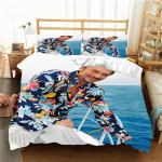 Prantsuse rokklaulja J-Johnny Hallyday Voodipesukomplekt &Uuml;heinimese Twin T&auml;is Queen King Suurusega Voodikomplekt T&auml;iskasvanute Laste Magamistoa Tekikoti Komplektid EU single(135x200cm)