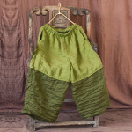 Johnature naiste vintage Patchwork v&auml;rvi laiad p&uuml;ksid elastne v&ouml;&ouml;koht suvine linane p&uuml;ksid lahtised naiste pikad p&uuml;ksid One Size