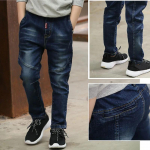 Kevade ja s&uuml;gise laste teksad Poiste riided Kitsad sirged teksad Noorte p&uuml;ksid Lapsed Beebi Lapsed Denim-riided P&uuml;ksid Elastsed v&ouml;&ouml;kohaga Alaosad 110cm sinine