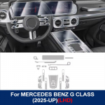 Eelnevalt l&otilde;igatud TPU sisekile Mercedes Benz G-klass 2026 autole K&auml;igukasti paneel Armatuurlaud Kriimustusvastane L&auml;bipaistev Kaitsekile PPF