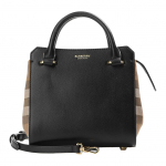 Burberry Ruuduline L&otilde;uend Nahast Satchel Koti Must &Uuml;lemine K&auml;epide Crossbody K&auml;ekott 80840241 Basic Set (Bag+Dust Bag)