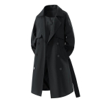 S&uuml;gismeeste keskmise pikkusega trenchcoat Meeste t&auml;navamood tuulejope trenchcoat Meeste &uuml;hev&auml;rvilised &auml;rikasulikud jakid L&otilde;dvad &uuml;ler&otilde;ivad M black