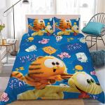 Multikas Garfieldi film Armas tekikott Komplekt Kodu stiilis Voodipesu Pehme Pesu Puuvillane Voodi 3-osaline Komplekt &Uuml;li&otilde;pilaste Korteri Kingitus 135x200cm
