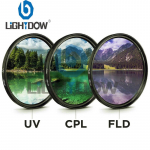 49MM 52MM 55MM 58MM 62MM 67MM 72MM 77MM UV+CPL+FLD 3-&uuml;hes objektiivifiltrite komplekt kotiga Cannon Nikon Sony Pentax kaameraobjektiividele 62mm