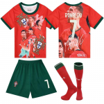 YSHT Portugal Ronaldo Laste Jalgpalli S&auml;rgi Komplekt M&auml;lestusv&auml;ljaanne Punane 120-130 cm 120-130 CM