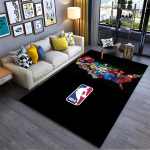 NBA meeskonnalogod USA kaart Must vaip kodu kaunistamiseks Sobib kasutamiseks libisemisvastasena elutoa magamistoa diivanitel 80x120cm( 31x47in)