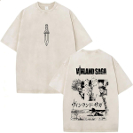 Anime Vinland Saga Thorfinn Mul pole vaenlasi Vintage pestud T-s&auml;rk Meeste Naiste Manga Vabaaja &Uuml;le suurusega T-s&auml;rgid Meeste Streetwear M white