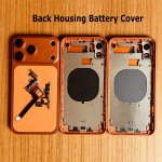 11 stiil 17 Pro Tagumine Aku korpus iPhone XR-ile kuni 17PRO LITE 17 PRO Max korpusele Aku kate Keskmine raam SIM-kaardi salviga XR TO 17 PRO oranž