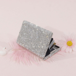 Vargusvastane alumiiniumisulamist teemantkaardikott, meeste degaussimisvastane kaasaskantav, v&auml;ike juhiloa hoidja, rhinestone &auml;rikaardi karp, tunnistus gray
