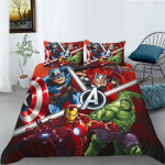 Poiste Hulk Anime Kangelane Pol&uuml;puuvillane Tekikott Padjapuuriga 75x50cm, &Uuml;hekohaline Tekikoti Komplekt Kahepoolne Voodipesu Komplekt 2tk Lastele 100x135cm 2pcs