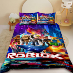 Laste multikas Roblox 3-osaline tekikott Robloxi m&auml;ng Laste teismeliste voodipesukomplekt Anime Nahas&otilde;bralik Magamistoa dekoratsioon EU Single 135x200cm