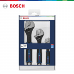 Bosch Reguleeritav mutriv&otilde;ti 3-osaline komplekt 6&rdquo;/8&ldquo;/10&rdquo; K&otilde;rge s&uuml;sinikusisaldusega teras Sepistatud Fosfateerimine Mustaks t&ouml;&ouml;tlemine Libisemisvastane Pehme kummikate Randmeava
