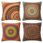 4 tk Boheemlaslik Mandala Muster &Uuml;hepoolne Tr&uuml;kk L&uuml;hike Palus Sobib Elutubadesse Magamistubadesse Diivanitele (Padjap&otilde;hjad v&auml;lja arvatud) Linen 40*40(CM)-4Pcs