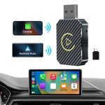 Smart Wireless Carplay Android Auto Adapter Carplay Ai Box Plug&Play juhtmevaba dongle juhtmega Carplay/Andriod autode jaoks gray