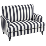 Elutoa tugitool laia istmega triibulises sametis S-vedrudega, 115x82x82 cm, must ja valge 115 x 82 x 82 cm