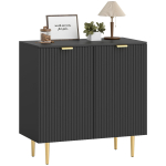 K&ouml;&ouml;gikapp-buffet hoiustamiseks, 2 ust, reguleeritav riiul, k&otilde;rgendatud metalljalad, 80 x 40 x 80 cm, must 80 x 40 x 80 cm