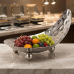 Sashimi taldrik haamritud viimistlusega puuviljakorv roostevabast terasest salatibaariks buffet'le, restorani, hotelli M M black