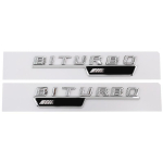 2 tk 3D Biturbo 4matic Tiivakleebis T&auml;heembleem Kleebis Mercedes Benz C43 E43 GLC43 GLE43 Autotarvikud TG7 white