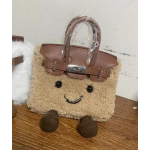 Mini pl&uuml;&uuml;sist &otilde;lakott lukuga Pehme kunstk&uuml;&uuml;likukarv Crossbody Igap&auml;evane t&auml;navar&otilde;ivas 18x16x9cm kaamel