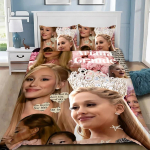 Laulja A-Ariana G-Grande Voodipesukomplekt Magamistoa jaoks Pehmed Moodsad Voodikatted Mugav Laste Tekikate Tekikate Ja Padjap&uuml;&uuml;r 155x200cm
