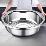 &Uuml;lisuured 36 cm metallist kokkupandavad salatikausid Suure mahutavusega pesukauss Roostevabast terasest segamiskausside komplekt toiduvalmistamiseks 1pcs white