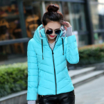 Puuvillase polsterdatud jope Naiste Euroopa ja Ameerika naiste l&uuml;hike krae Uus paksendatud puuvillase polsterdatud jope Kindad puuvillase polsterdatud jope mantel naistele XL
