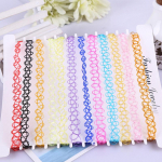 12 tk / komplekt Kaelarihmad Vintage Stretch Tattoo Choker kaelakeed Naistele T&uuml;drukutele Charm Punk mitmev&auml;rviline