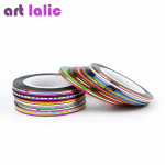 32 v&auml;rvi Rull k&uuml;&uuml;nte triibutav teip Line Metallic L&otilde;ng Nail Art Tips Dekoratsioon Kleebised Foolium DIY
