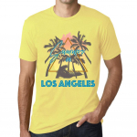 Meeste vintage T-s&auml;rk Graafiline T-s&auml;rk Summer Triangle Los Angeles Pale Yellow XS kahvatu goldenrod v&auml;rv