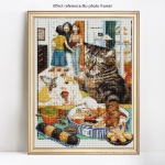 Teemantmaaling Cat Teemanttikandid T&auml;isekraanil teemantmosaiikide m&uuml;&uuml;gipildid 20X30CM