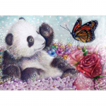 5D DIY Teemantmaal Armas Panda Tikand Mosaiik Ristpistes Rhinestone Decor 20X30CM