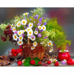 Teemantmaal, 5d isetehtud ristpistega kr&uuml;santeem, teemanttikandid, kivist &uuml;mmargune pilt 20X30CM