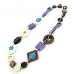 Les Tr&eacute;sors De Lily [E7195] - Sautoir Collier Cr&eacute;ateur 'Kilimanjaro' Bleu Marron sinine