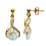Les Tr&eacute;sors De Lily [F1305] - kullatud k&otilde;rvar&otilde;ngad  Linda  kuldne valge - 23x10 mm valge