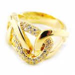 Bague plaqu&eacute; or 'D&eacute;esse' blanc 54 kuld