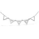 Les Tr&eacute;sors De Lily [L7427] - Collier Argent 'Sissi' blanc argent&eacute; (rhodi&eacute;) - 40x5 mm valge