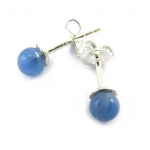 Les Tr&eacute;sors De Lily [M7013] - Boucles 'Mineralia' agate bleu - 4 mm sinine
