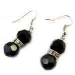 Les Tr&eacute;sors De Lily [N3169] - Boucles Cr&eacute;ateur 'Sissi' noir blanc must