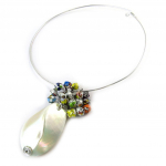 Les Tr&eacute;sors De Lily [N9543] - Collier artisanal 'New Life' nacre multicolore (fait main) mitmev&auml;rviline