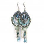 Lily-Crystal [P0225] - Boucles Cr&eacute;ateur 'Sissi' bleu vert roheline