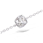 Les Tr&eacute;sors De Lily [Q1081] &ndash; h&otilde;bedane k&auml;ev&otilde;ru 'Alchemy' h&otilde;bevalge (roodiumiga kaetud) - 7x7 mm h&otilde;be