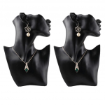 2-osaline vaigumaterjal vitriin, ehete vitriin, must ripatsihoidja as described must