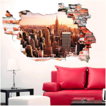 Les Tr&eacute;sors De Lily [Q8298] - Hiiglaslik kleebis  New York  pruun oranž - 120x77 cm pruun
