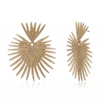 Shape Fan Stud Vintage Heart Ear K&otilde;rvar&otilde;ngad Statement Party valge
