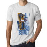 Meeste Vintage T-s&auml;rk Graafilise T-s&auml;rgiga Beirut Lifestyle Vintage Valge S anti-flash valge v&auml;rv