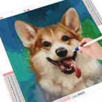 5D Teemantmaal Mosaiik Koer Ristpistes T&auml;isruudukujuline puurpildid Rhinestone tikandid 30x30CM