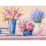 Teemantidega v&auml;rvimine Lilled Teemanttikandid Ristpistes Teemantmosaiik K&auml;sit&ouml;&ouml; Kunstikomplektid Seinakaunistused 20X30CM